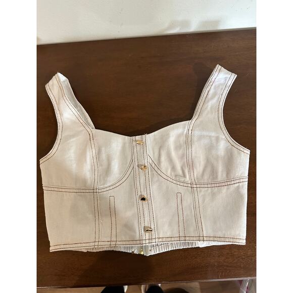 Miss Rosier Brielle Denim top size small - Picture 3 of 13